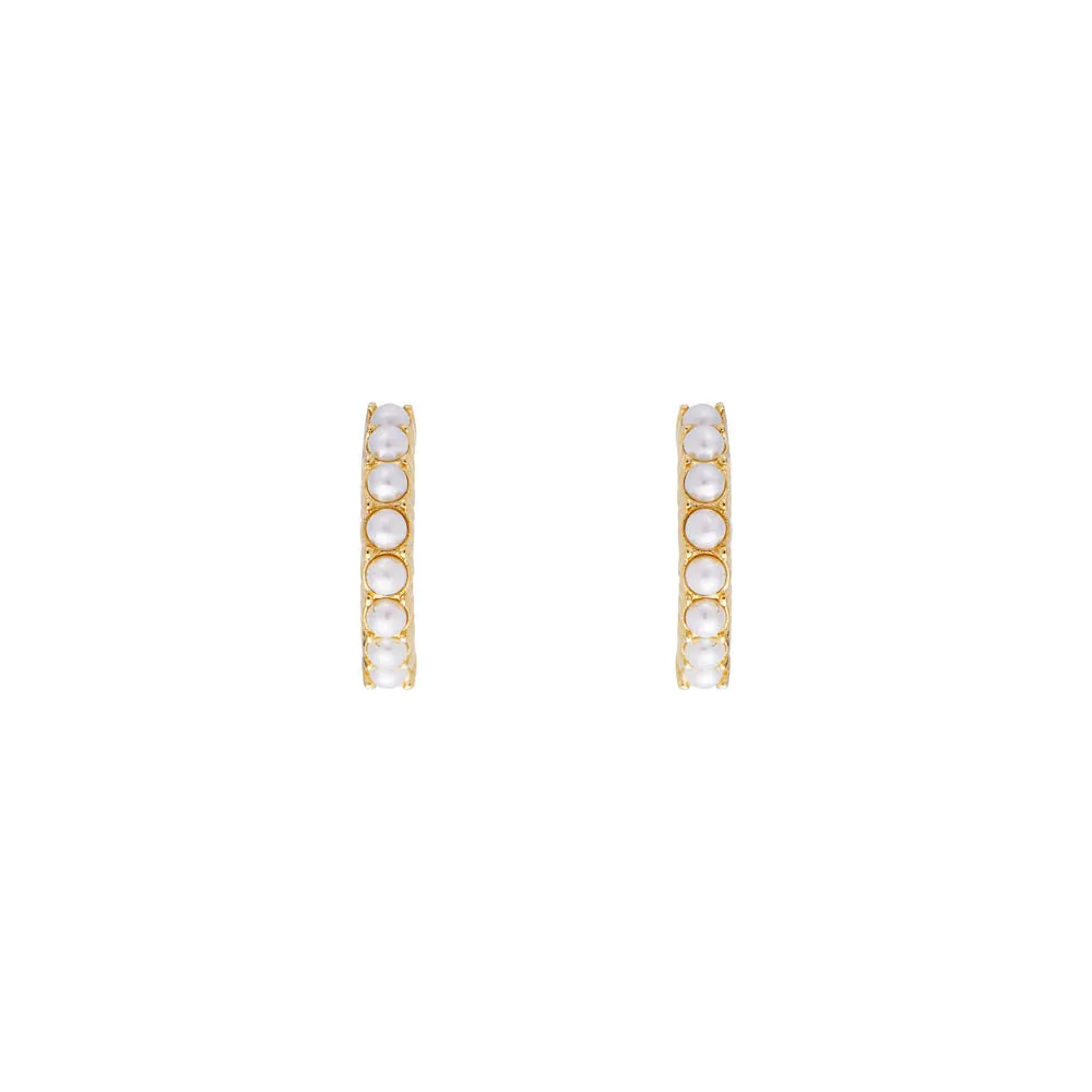 SLIM CRYSTAL PEARL MIDI HOOPS