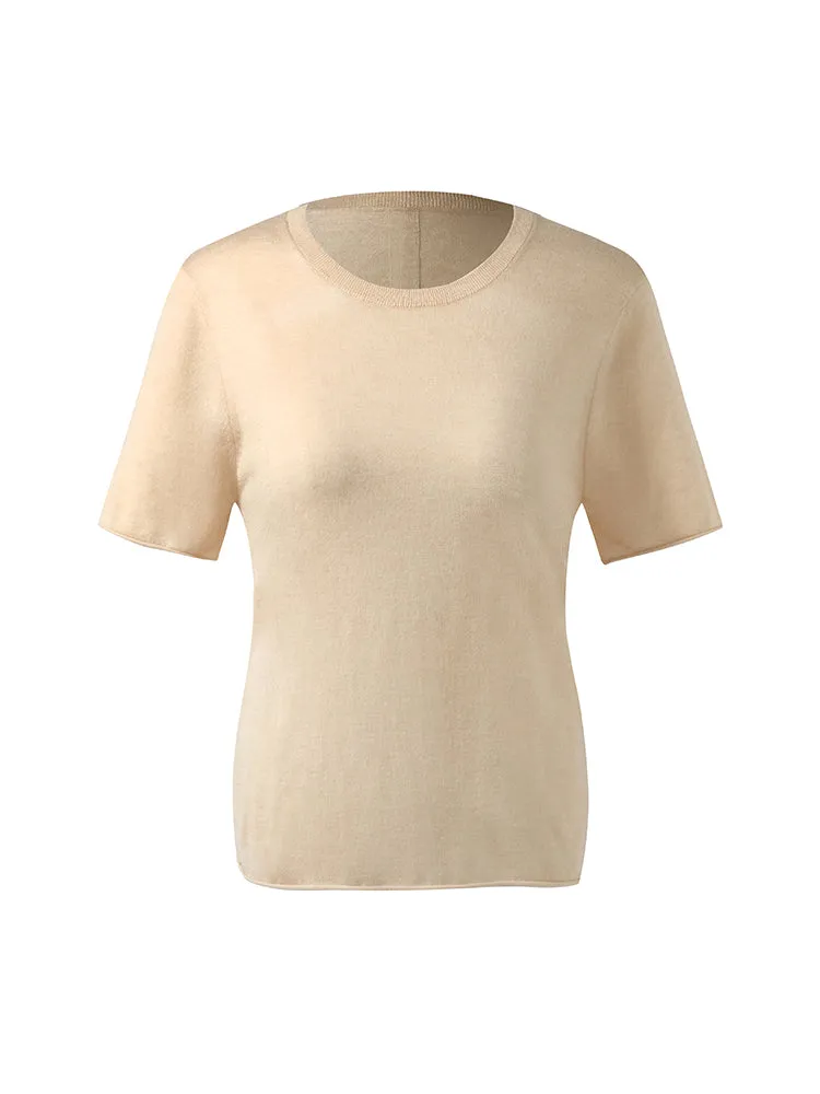 Triacetate-Cashmere Blend Women Knit Top